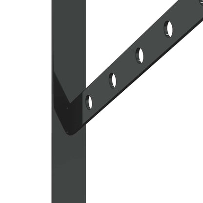 vidaXL Supports d'étagère 4 pcs 40x2,5x25 cm Noir Acier inoxydable