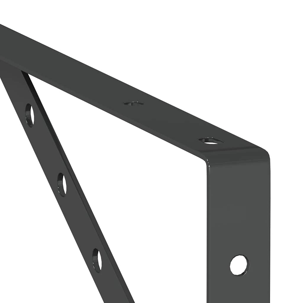 vidaXL Supports d'étagère 4 pcs 40x2,5x25 cm Noir Acier inoxydable