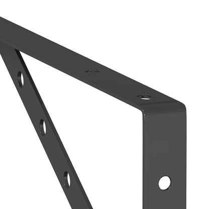 vidaXL Supports d'étagère 4 pcs 40x2,5x25 cm Noir Acier inoxydable