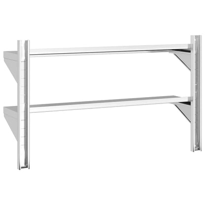 vidaXL Étagère murale à 2 niveaux 100x23,5x60 cm Argent Acier inoxydable