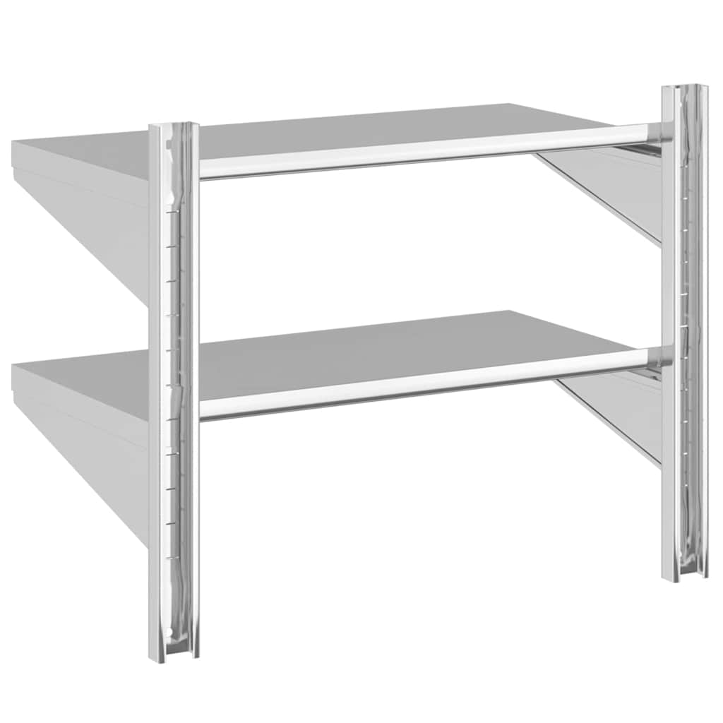 vidaXL Étagère murale à 2 niveaux 75x40x60 cm Argenté Acier inoxydable