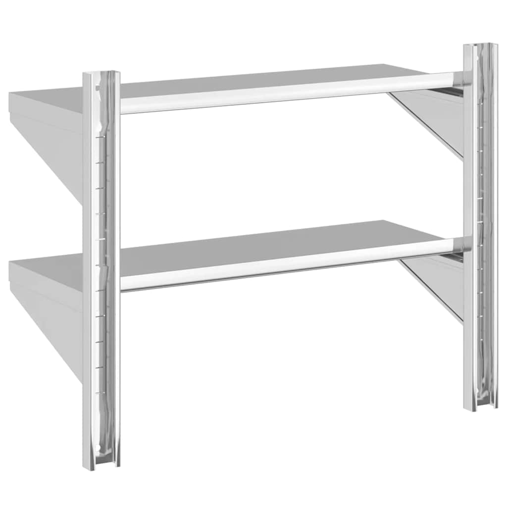 vidaXL Étagère murale à 2 niveaux 75x30x60 cm Argent Acier inoxydable