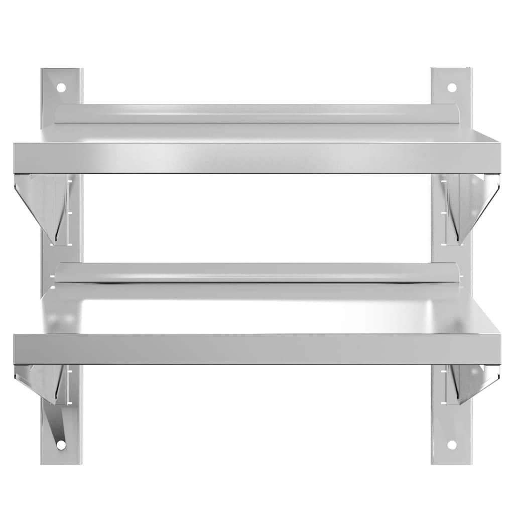 vidaXL Étagère murale à 2 niveaux 50x40x48 cm Argent Acier inoxydable