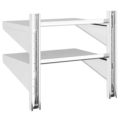 vidaXL Étagère murale à 2 niveaux 50x40x48 cm Argent Acier inoxydable
