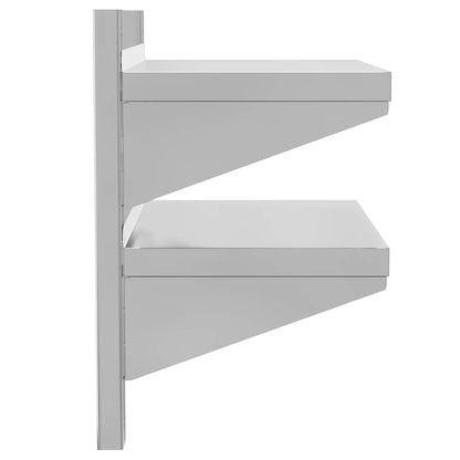vidaXL Étagère murale à 2 niveaux 50x30x48 cm Argent Acier inoxydable