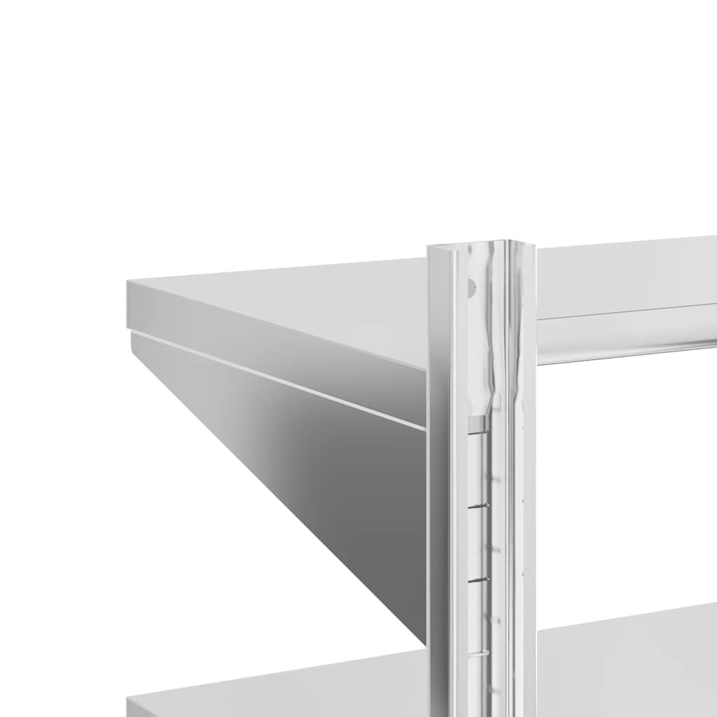 vidaXL Étagère murale à 2 niveaux 50x30x48 cm Argent Acier inoxydable
