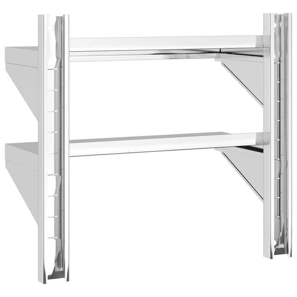 vidaXL Étagère murale à 2 niveaux 50x23,5x48 cm Argent Acier inoxydable