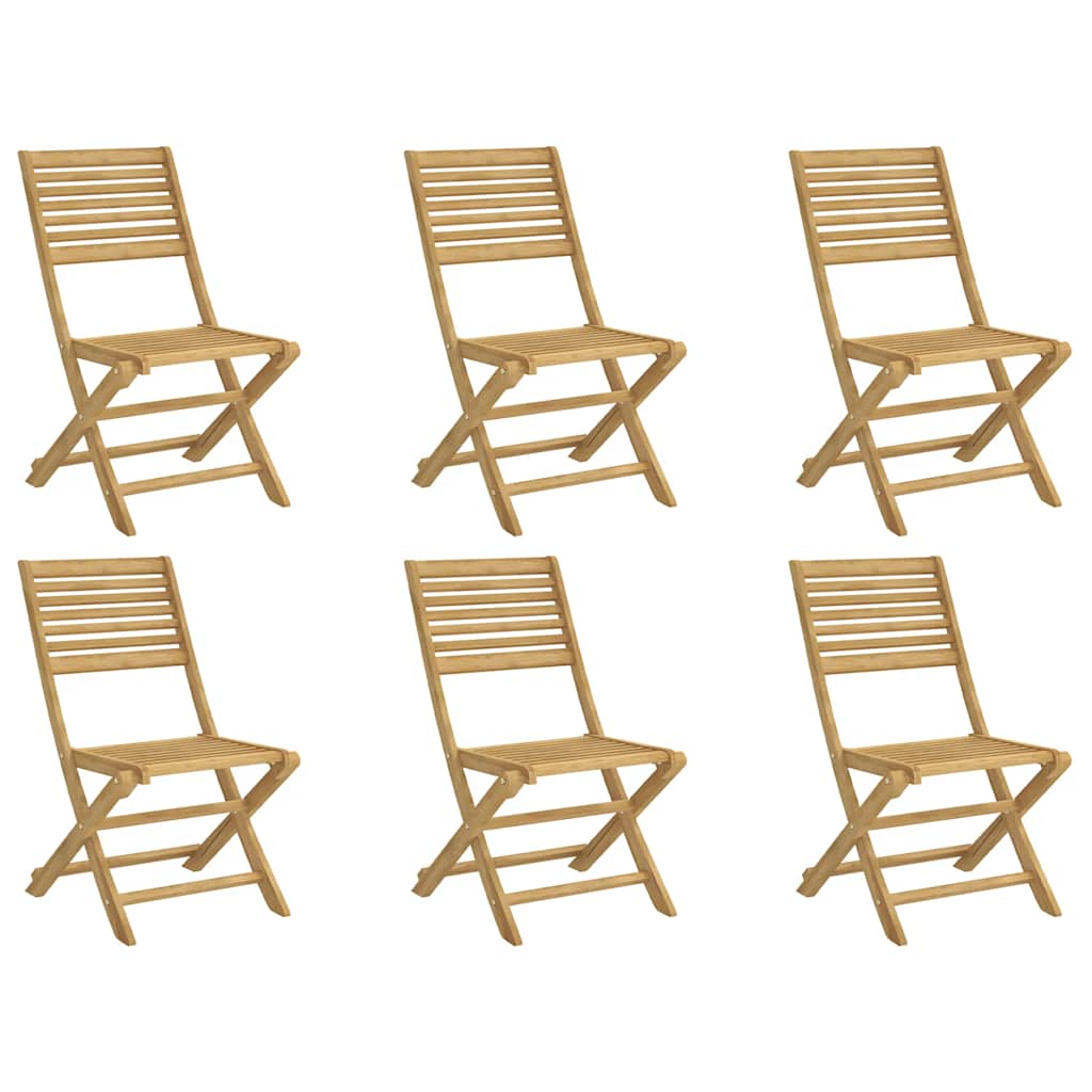 vidaXL Gartenstühle 6 Stk. Klappbar 48,5x61,5x87 cm Massivholz Akazie