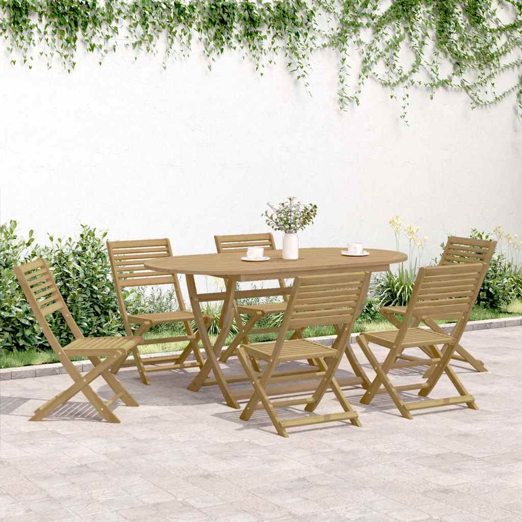 vidaXL Gartenstühle 6 Stk. Klappbar 48,5x61,5x87 cm Massivholz Akazie
