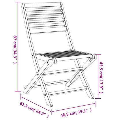 vidaXL Gartenstühle 6 Stk. Klappbar 48,5x61,5x87 cm Massivholz Akazie