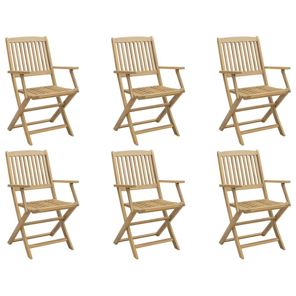 vidaXL Gartenstühle 6 Stk. Klappbar 54x61x88 cm Massivholz Akazie