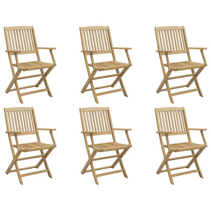 vidaXL Gartenstühle 6 Stk. Klappbar 54x61x88 cm Massivholz Akazie