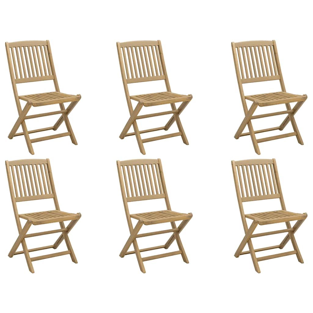 vidaXL Gartenstühle 6 Stk. Klappbar 48,5x57x90 cm Massivholz Akazie