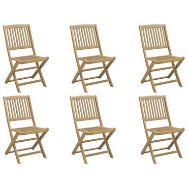 vidaXL Gartenstühle 6 Stk. Klappbar 48,5x57x90 cm Massivholz Akazie