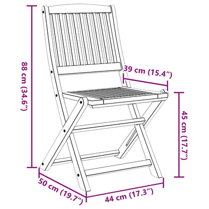 vidaXL Gartenstühle 6 Stk. Klappbar 48,5x57x90 cm Massivholz Akazie