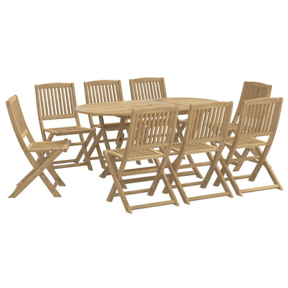 vidaXL Salon de jardin à dîner 9 pcs Bois d'acacia massif