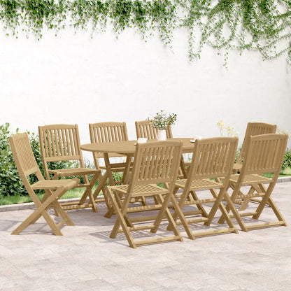 vidaXL Salon de jardin à dîner 9 pcs Bois d'acacia massif