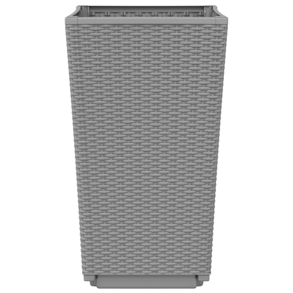 vidaXL Pflanzkübel 2 Stk. Hellgrau 32,5x32,5x57 cm PP
