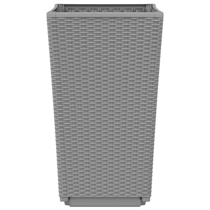vidaXL Pflanzkübel 2 Stk. Hellgrau 32,5x32,5x57 cm PP