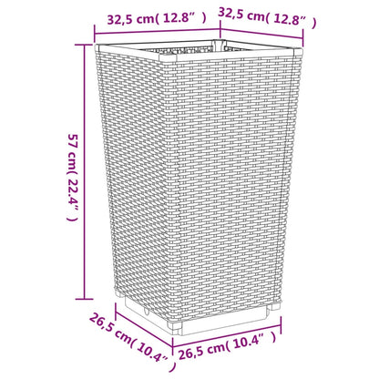 vidaXL Pflanzkübel 2 Stk. Schwarz 32,5x32,5x57 cm PP