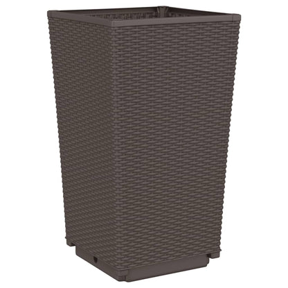 vidaXL Pflanzkübel 2 Stk. Braun 32,5x32,5x57 cm PP
