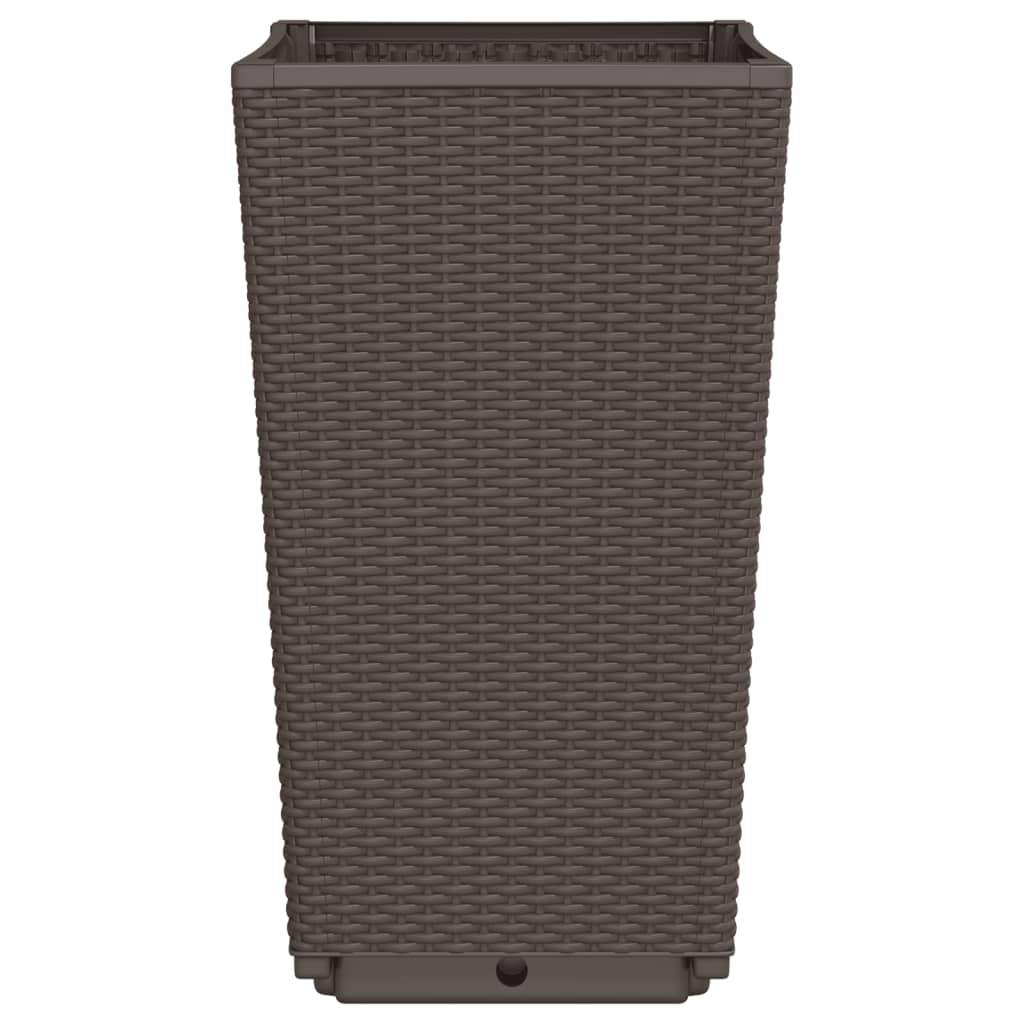 vidaXL Pflanzkübel 2 Stk. Braun 32,5x32,5x57 cm PP