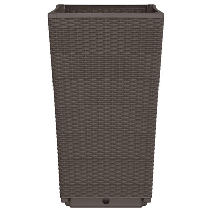 vidaXL Pflanzkübel 2 Stk. Braun 32,5x32,5x57 cm PP