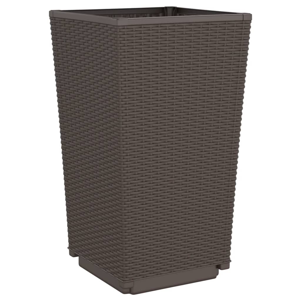 vidaXL Pflanzkübel 2 Stk. Braun 32,5x32,5x57 cm PP