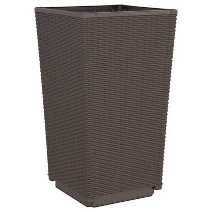 vidaXL Pflanzkübel 2 Stk. Braun 32,5x32,5x57 cm PP