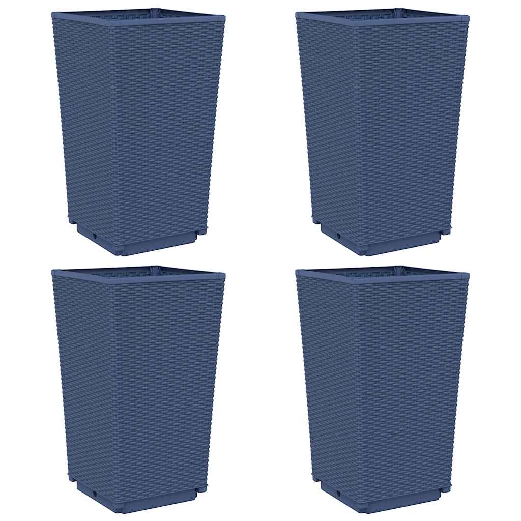 vidaXL Pflanzkübel 4 Stk. Blaugrau 32,5x32,5x57 cm PP