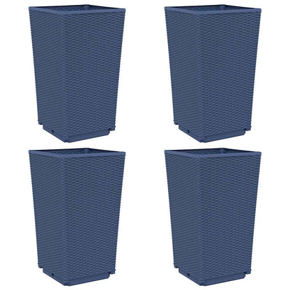 vidaXL Pflanzkübel 4 Stk. Blaugrau 32,5x32,5x57 cm PP