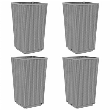 vidaXL Pflanzkübel 4 Stk. Hellgrau 32,5x32,5x57 cm PP