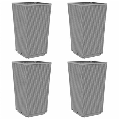vidaXL Pflanzkübel 4 Stk. Hellgrau 32,5x32,5x57 cm PP