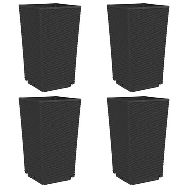 vidaXL Pflanzkübel 4 Stk. Schwarz 32,5x32,5x57 cm PP