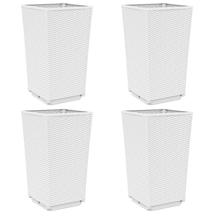 vidaXL Pflanzkübel 4 Stk. Weiß 32,5x32,5x57 cm PP
