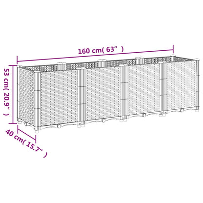 vidaXL Pflanzkübel Braun 160x40x53 cm PP
