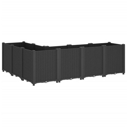 vidaXL Pflanzkübel Schwarz 160x120x53 cm PP