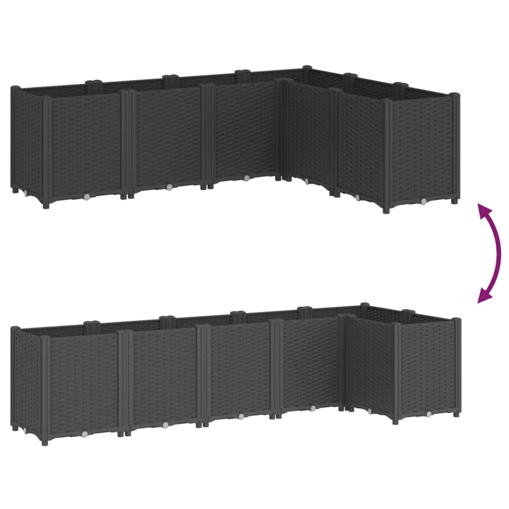 vidaXL Pflanzkübel Schwarz 160x120x53 cm PP