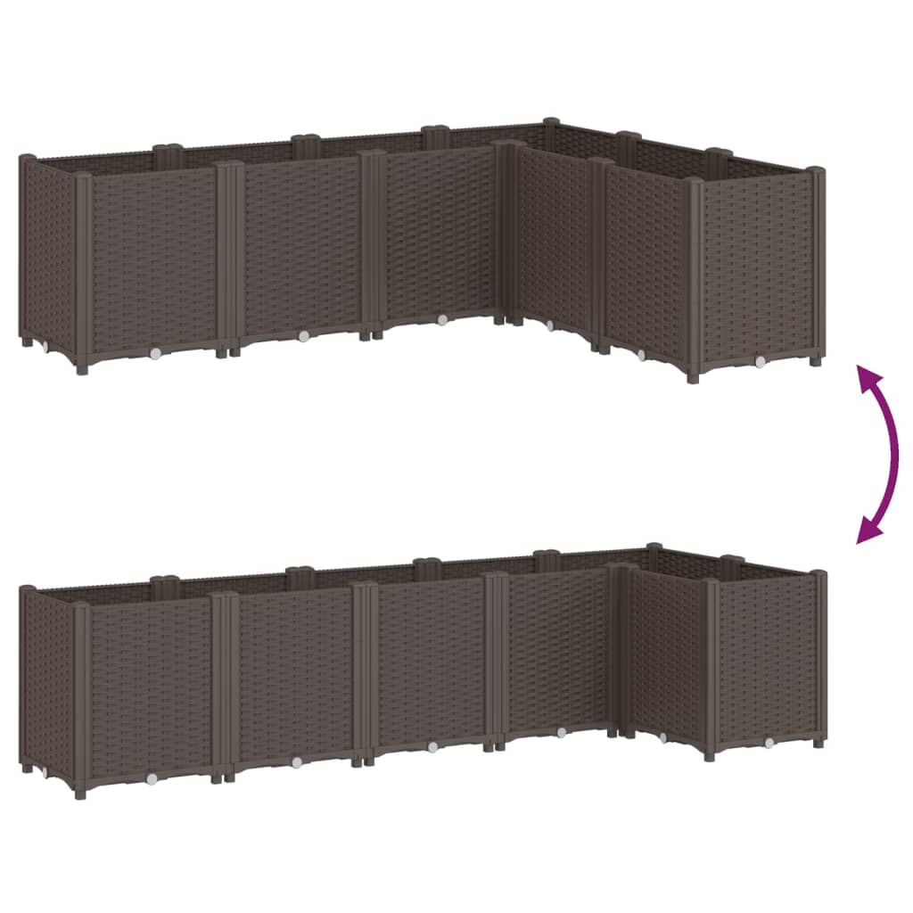 vidaXL Pflanzkübel Braun 160x120x53 cm PP