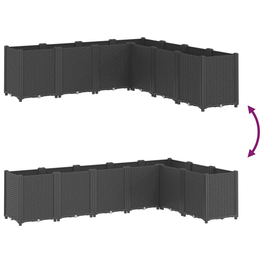 vidaXL Pflanzkübel Schwarz 160x160x53 cm PP