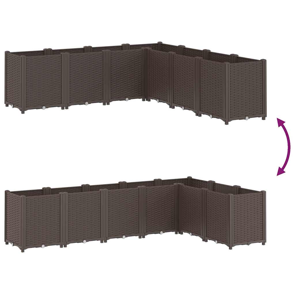 vidaXL Pflanzkübel Braun 160x160x53 cm PP