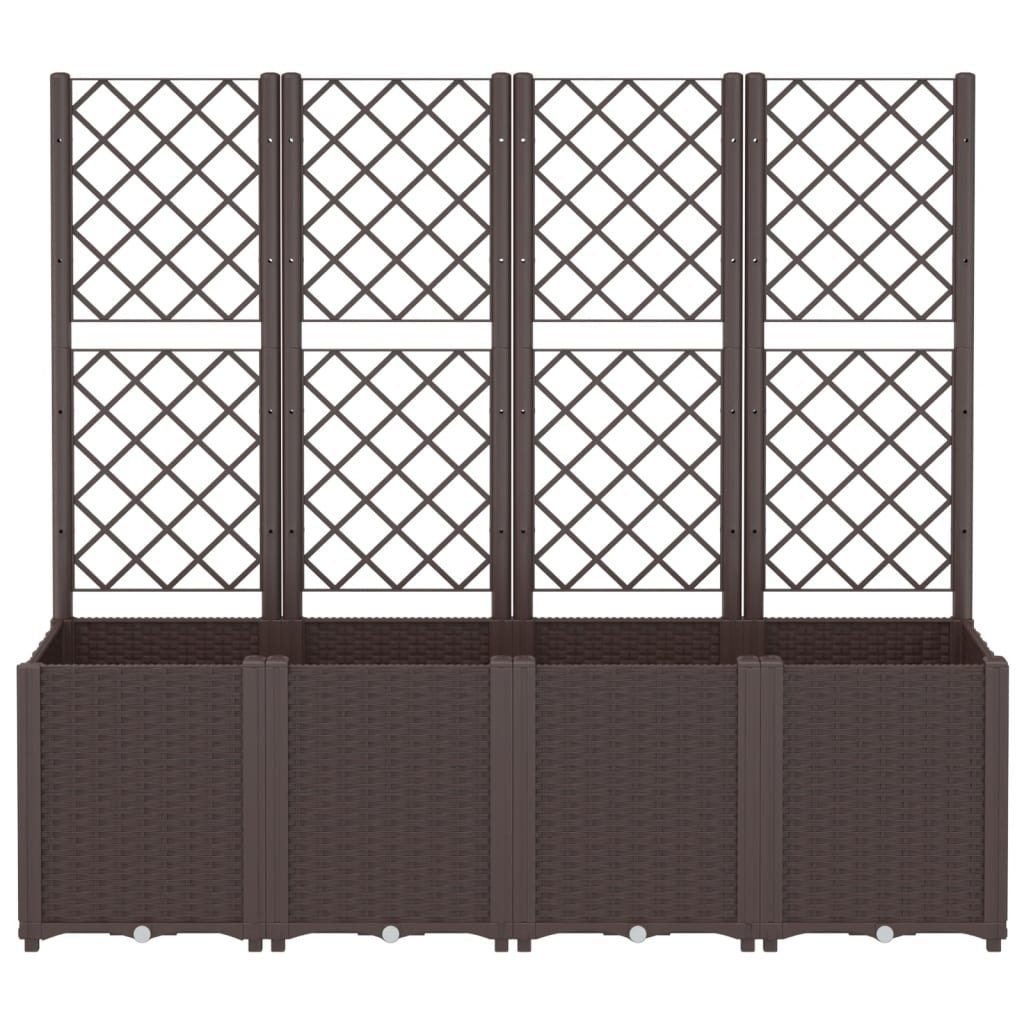 vidaXL Pflanzkübel mit Rankgitter Braun 160x40x140 cm PP