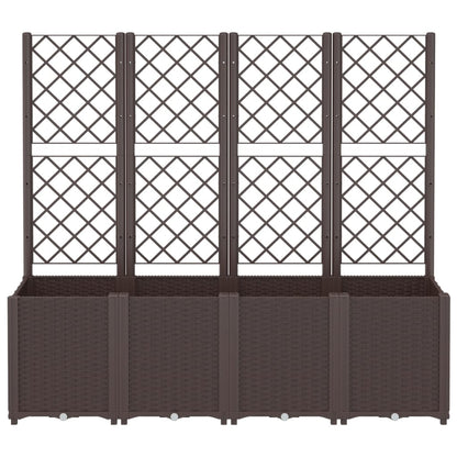 vidaXL Pflanzkübel mit Rankgitter Braun 160x40x140 cm PP
