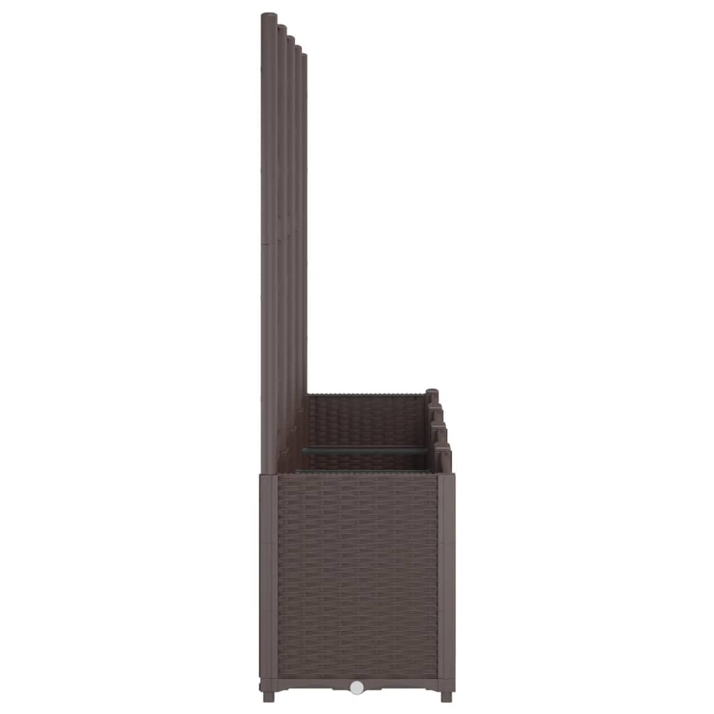 vidaXL Pflanzkübel mit Rankgitter Braun 160x40x140 cm PP