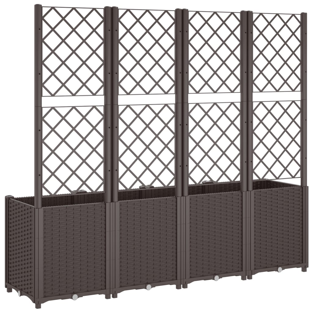 vidaXL Pflanzkübel mit Rankgitter Braun 160x40x140 cm PP