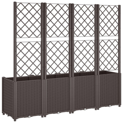 vidaXL Pflanzkübel mit Rankgitter Braun 160x40x140 cm PP