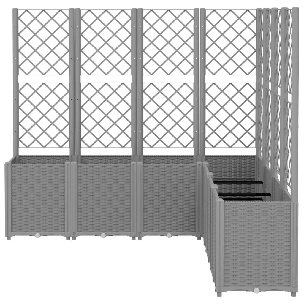vidaXL Pflanzkübel mit Rankgitter Hellgrau 160x160x140 cm PP