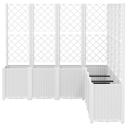 vidaXL Pflanzkübel mit Rankgitter Weiß 160x160x140 cm PP
