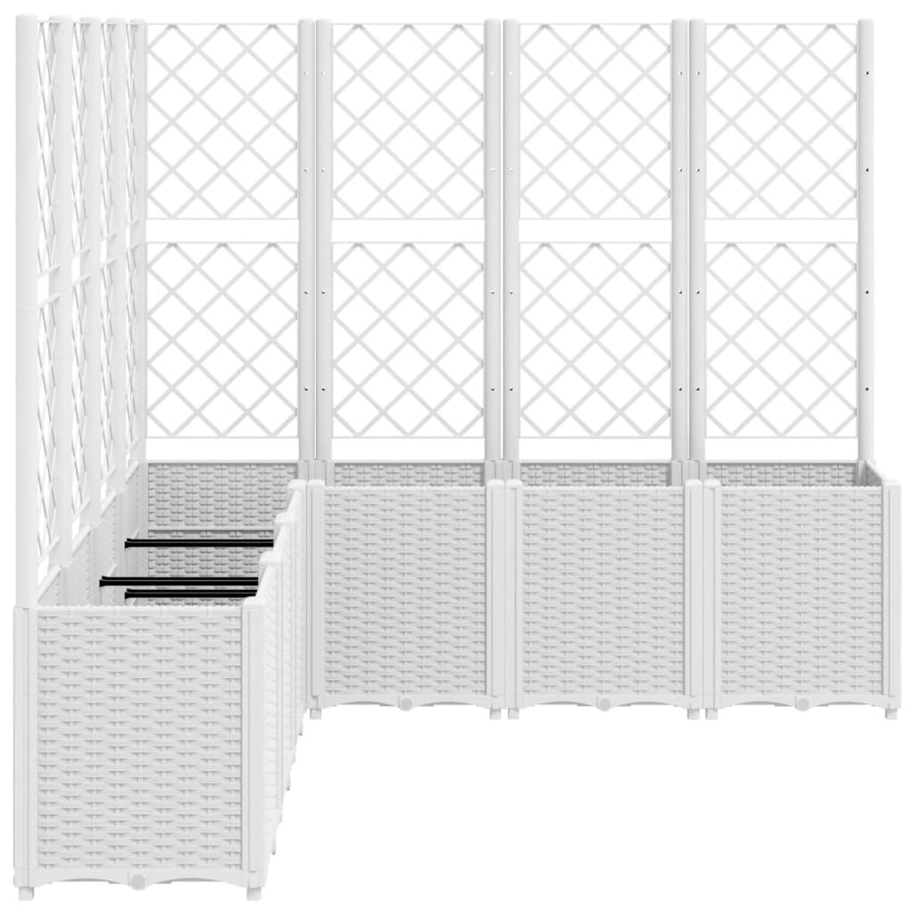 vidaXL Pflanzkübel mit Rankgitter Weiß 160x160x140 cm PP