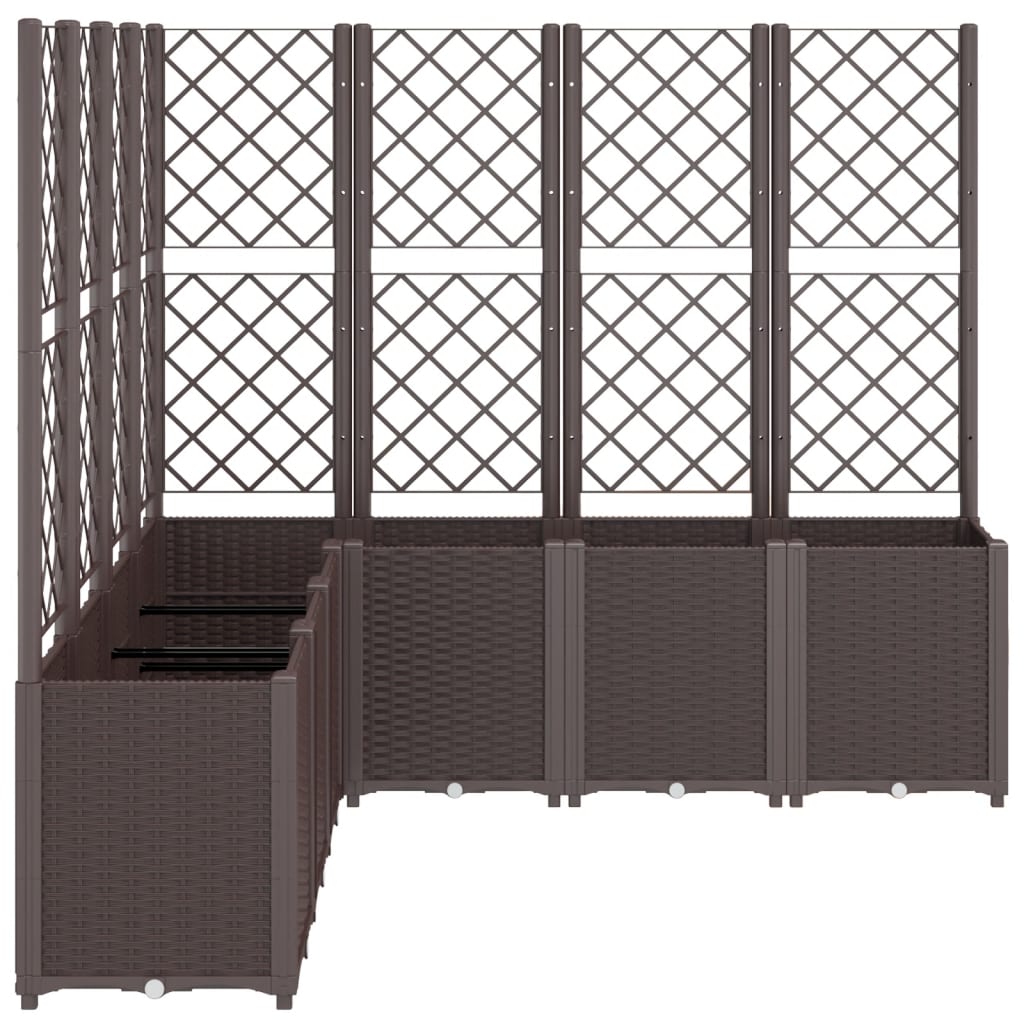 vidaXL Pflanzkübel mit Rankgitter Braun 160x160x140 cm PP
